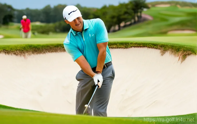 골프 경기 규칙 요약 - **Prompt 2: Taking Relief from Casual Water**
A close-up, eye-level shot focusing on a golfer's ... 골프 경기 규칙 요약 - **Prompt 2: Taking Relief from Casual Water**
A close-up, eye-level shot focusing on a golfer's ...